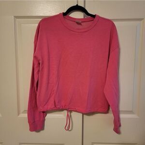 No Boundaries hot pink long-sleeved crop-top